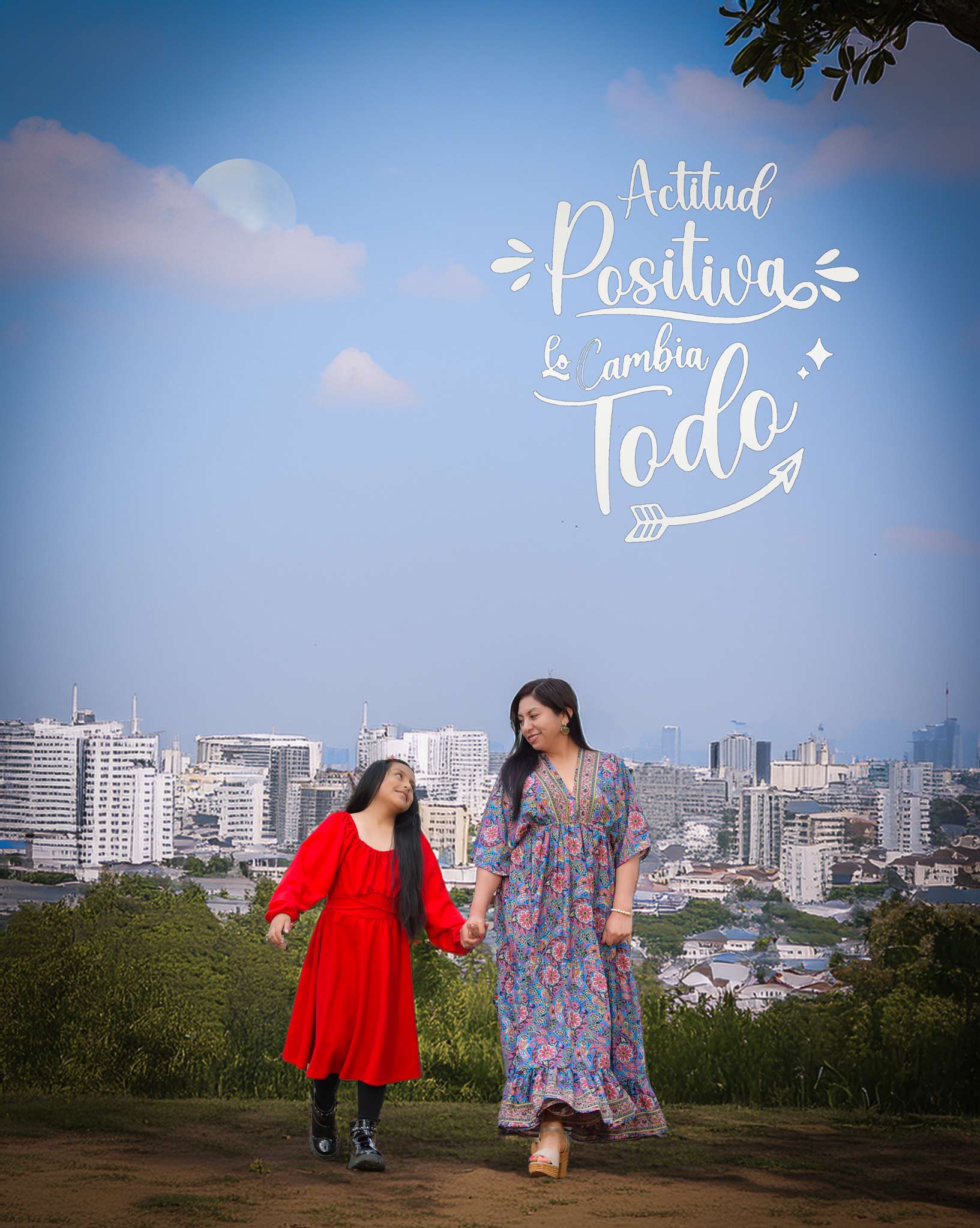 señora con su hija felizes paseando
