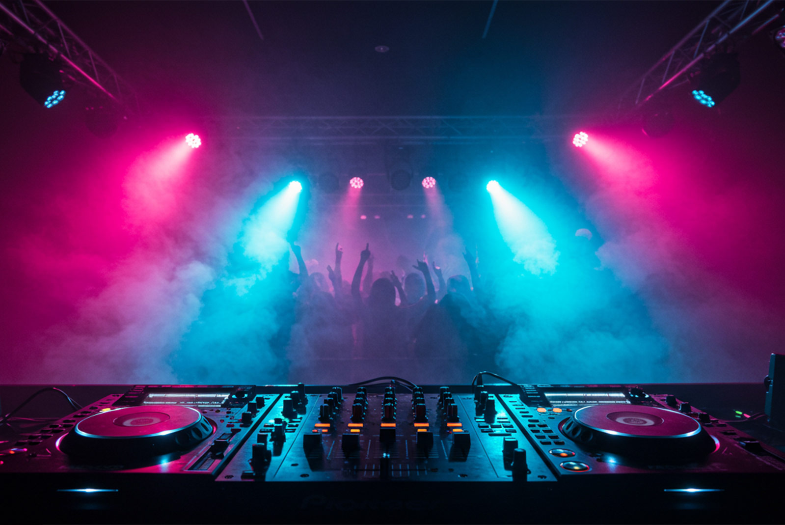 Sonido e Iluminación en una fiesta de rosa y azul